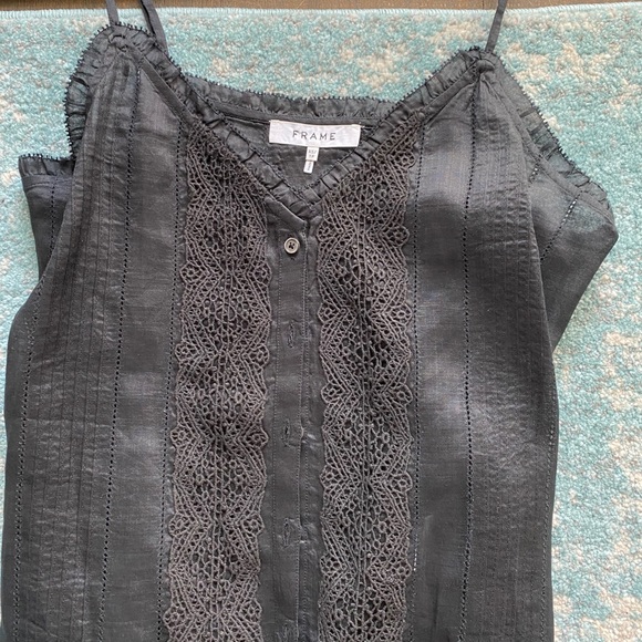 FRAME Black Button-Front Cami - Picture 2 of 2